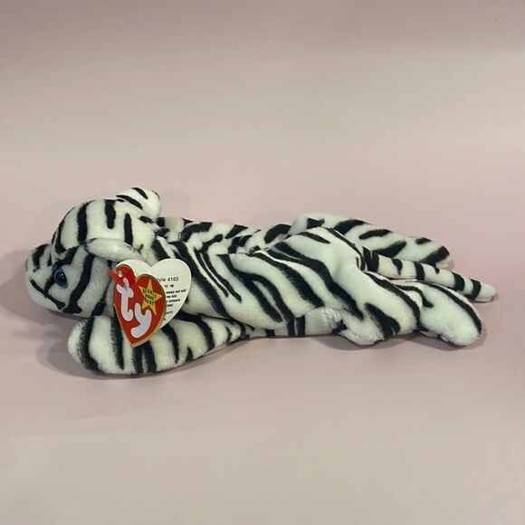 1996 Vintage Ty Beanie Baby Blizzard the White Tiger Excellent Condition 9” NWT - Picture 2 of 12